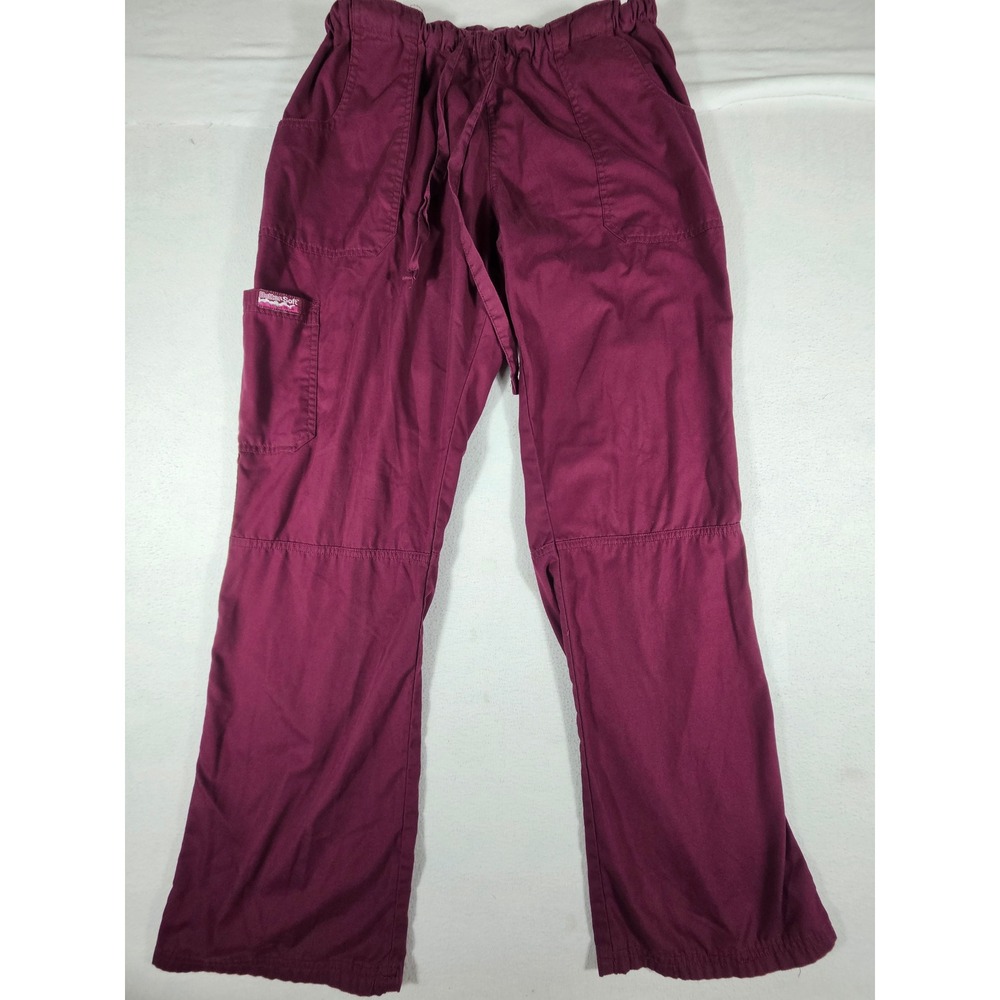Butter-Soft UA Scrubs Wine Burgundy Cargo Pants Drawstring Waist Large UA32C